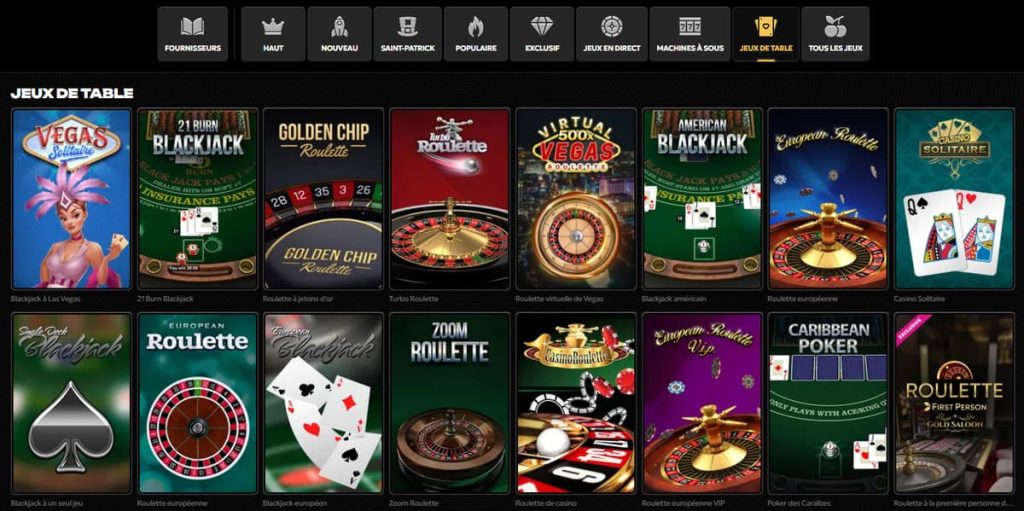 jeux table spinsy casino